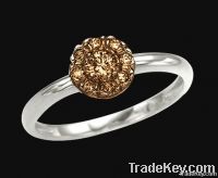 1.25 carat brown diamonds engagement ring white gold