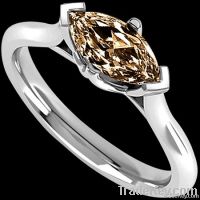 0.75 ct.gorgeous diamond ring gold Brown marquise new
