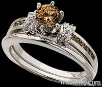 2.25 ct. brown & white diamonds engagement ring band
