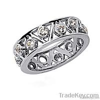 6.60 Ct. Diamond ring eternity wedding band gold F VS1