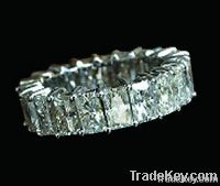 7.35 ct. Radiant cut diamond eternity wedding band gold