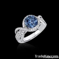 3.15 carat blue white diamond engagement ring gold