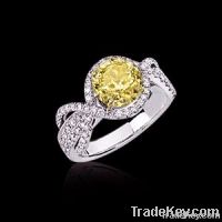 4 carat yellow canary diamonds engagement ring gold