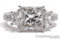 4.30 carat princess diamonds engagement ring 3 stone