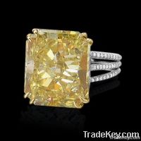 4.50 carat radiant cut yellow canary diamonds ring gold