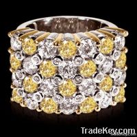 4.50 ct. yellow canary diamonds wide anniversary ring