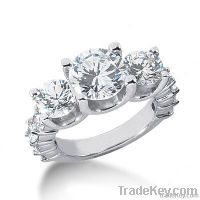 4.51 Carat diamond 3 stone ring F VVS1 diamonds & gold