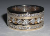 2.51 carats diamonds wedding ring band two tone ring