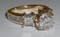 Diamonds engagement ring 4.51 ct. diamonds 3 stone ring