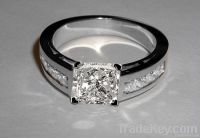 ring 2.5 ct.diamonds ring gold Princess cut anniversary