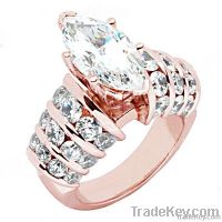 2.5 ct. diamonds marquise cut engagement ring pink gold