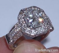 5.01 carat DIAMOND ENGAGEMENT RING radiant cut jewelry