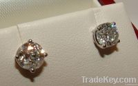 G VS1 2 carats DIAMOND STUDS EARRINGS stud earring