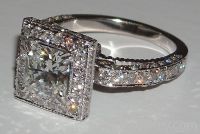 5.25 carats princess diamond pave engagement ring
