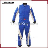 2015 Jxhracing Go Kart Suit Breathable Two Layer One Piece Racing Suit 100% Shiny Oxyford Nylon Blue/white Rb-c6033