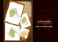 925 silver rings with natural olivine