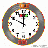Hourly Chime Racing Car Wall Clock, Musical Wall Clock