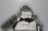 3 stones 14K White Gold 2.30 ct Moissanite Ring