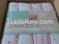 100% Organic Cotton Baby Muslin Swaddle Blanket , Wrap Diaper