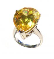 Pear Drop CZ Ring