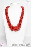 Hot Red Seed Bead Necklace