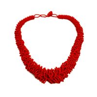 Hot Red Seed Bead Necklace