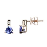 14K ExquisiteTanzanite Earrings with Diamonds (NEW ARRIVAL)
