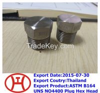 ASTM B164 UNS NO4400 Plug hex head
