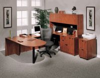 Office Furniture - "U" Shape w/ Bullet Desk in Mahogany