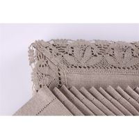 Genuine linen tablecloth decorated with crochet, including 12 napkins
