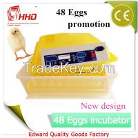 New design promotion CE approved 48 eggs automatic cheap chicken incubator