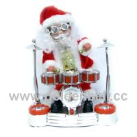Hot-selling--8'' santa, playing drum on the stage with nice xmas music