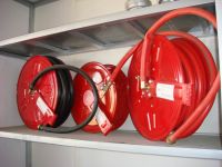 fire hose reel with  control nozzle and mounting bracket