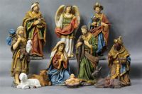 Polyresin Ceramic Porcelain Nativity Set, Holy family, decoration