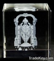 Religious Gift Balaji in 3D Crystal Cube