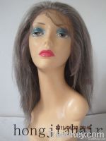 gray hair full lace wig for old woman