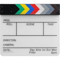 Acrylic clapperboard with color clapper sticks