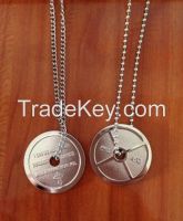 Fitness weight plate necklace