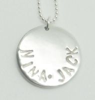 DISK PENDANT NECKLACES HAND STAMP