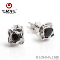 925 Silver Earring with Natural 3.25mm round Sapphire 1E00827B