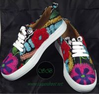 Suzani embroidery sports footwear