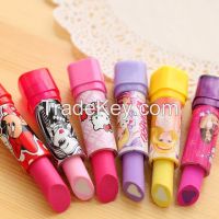 pencil eraser material escolar rubber Kid Child Gift lipstick erasers school supplies stationery cartoon cute lipstick rubber