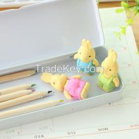 rabbit pencil eraser office eraser cut kid gift eraser Pencil Eraser Students Stationery