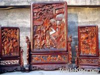 wooden sculpture screen