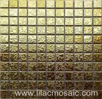 Gold Ceramic Mosaic Tile For Kitchen Lobby Living Room