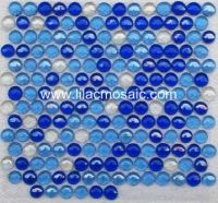 Blue Blend Glass Bead Mosaic Tile For Sauna Swimming Pool Decoration