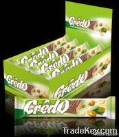Credo with hazelnut cream and brown couverture