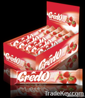 Credo with strawberry cream and white couverture