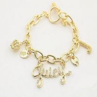 Crystal gold letters & crown pendant chain bracelets