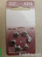 1.4V A312/PR41  Hearing aid zinc air Cell battery for deaf aid/audipho